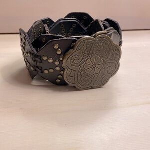 Lucky Brand Brown Leather Boho Belt - Concho Belt. Size S